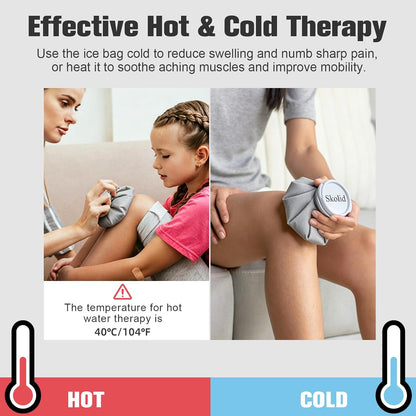 Ice Packs for Injuries Reusable, 6" 9" 11" Leakproof Ice Bags, Thickened Cold Pack Hot Therapy for Pain Relief, Swelling, Knee, Shoulder, Post-Surgery (3, Gray, 6"/9"/11")