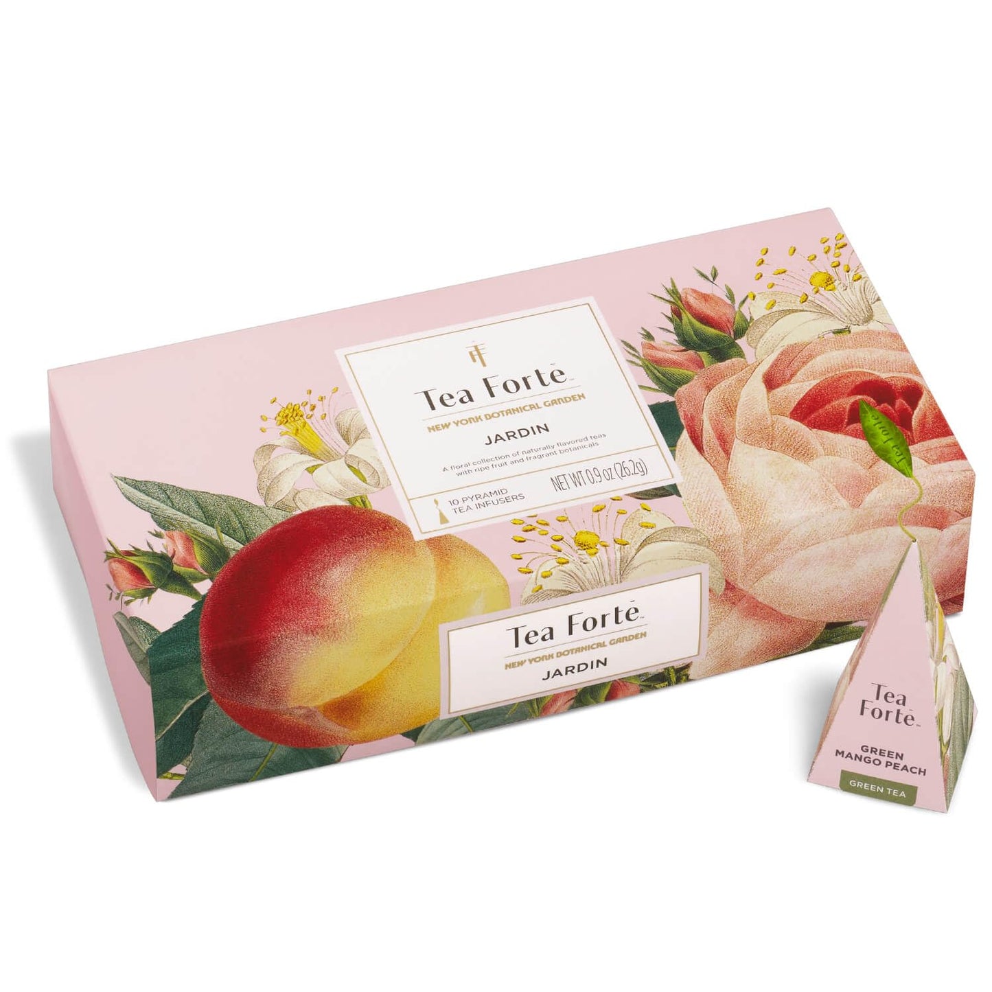 Tea Forte Premium Petite Presentation Box Gift Set Sampler, 10 Count, 2 of Each Blend Individually Wrapped Handcrafted Pyramid Infuser Bags, Demoiselle Tea