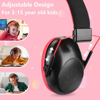 ProCase Kids Noise Cancelling Headphones, Kids Ear Protection Monster Jam Truck, Fireworks Hearing Protection Noise Reduction, Noise Canceling Earmuffs for Sensory Autism Toddler Children -Red