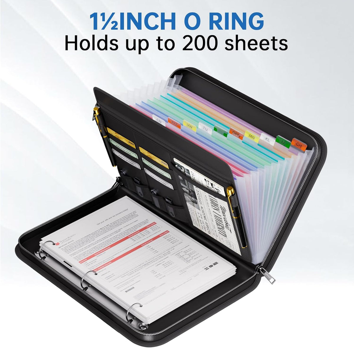 Tamfile Fireproof Accordion File Folder with Handle, Document Organizer