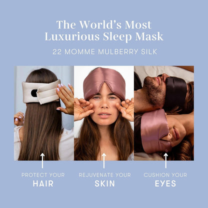 DROWSY Silk Sleep Mask - Face-Hugging, Padded Cocoon for Luxury Sleep in Total Darkness - 100% Pure Mulberry Silk (Black Jade)