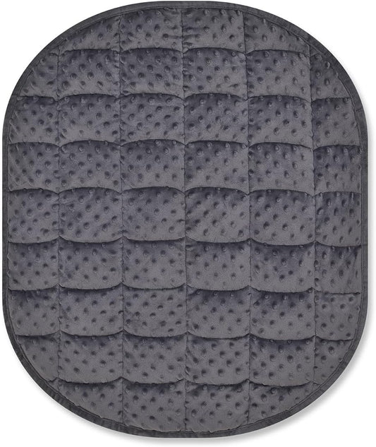 TONGDADA Weighted Lap Blanket 7lbs for Adult,Perfect for Relaxation, Lounging, Napping, Sleeping & Travel,Luxury Minky Weighted Body Blanket,Weighted Throw Blanket-Dark Grey Minky Dot, 29" x 24"