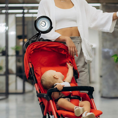 COMFORT ZONE Portable Stroller Fan, Pink