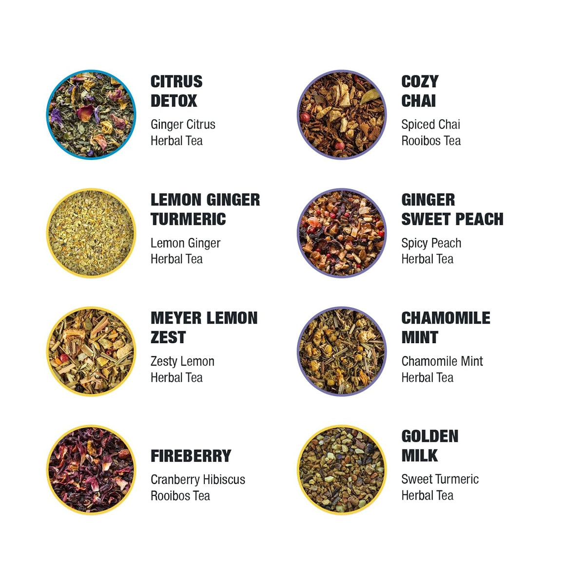 Tiesta Tea Wellness Tea Sampler Dry Flight Set Loose Leaf 8 Pouches