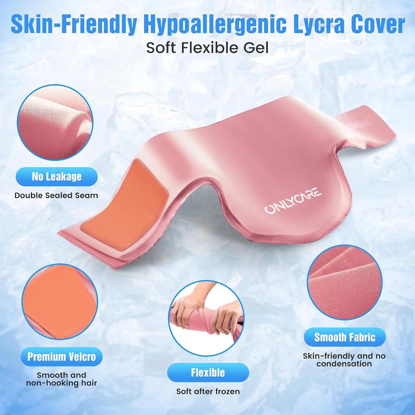 ONLYCARE Neck Ice Pack Wrap Gel - Upgraded Ice Packs for Neck Reusable, Hot and Cold Compress, Relief of Pain, Swelling, Sprains, Office Pressure