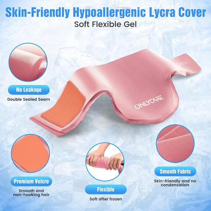 ONLYCARE Neck Ice Pack Wrap Gel - Upgraded Ice Packs for Neck Reusable, Hot and Cold Compress, Relief of Pain, Swelling, Sprains, Office Pressure