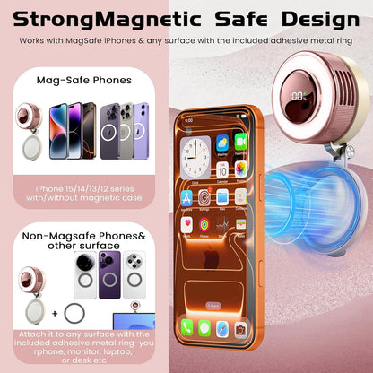 Portable Clip-On Fan, Mini USB Rechargeable 360° Rotatable Fan, Personal Fan 3-Speed Silent Mini Bladeless Fans (White)