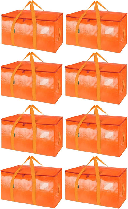BALEINE Oversized Moving Bags with Reinforced Handles, Heavy-Duty Storage Tote for Clothes, Moving Supplies (Clear)