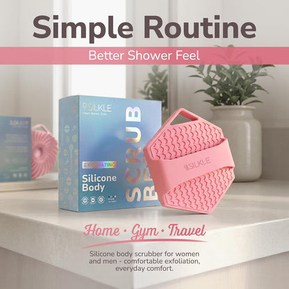 SILKLE Silicone Body Scrubber Exfoliator, Shower Scrubber & Silicone Loofah