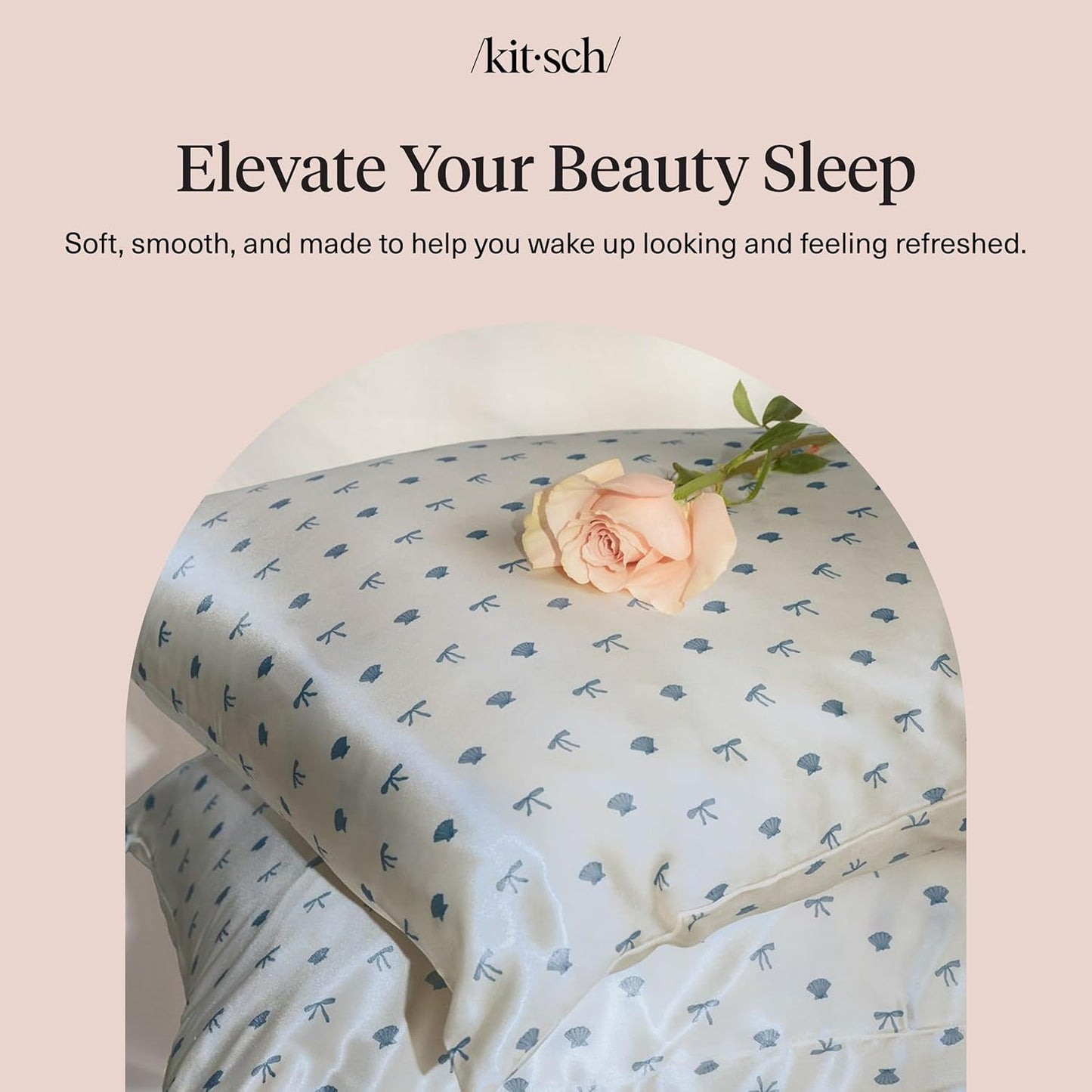 Kitsch Satin Pillowcase with Zipper for Hair & Skin - Softer Than Silk Pillow Cases, Smooth Cooling Satin Pillow Case, Wrinkle-Free, Machine Washable - Pillow Cases Standard Size (19x26) - Blush