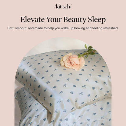 Kitsch Satin Pillowcase with Zipper for Hair & Skin - Softer Than Silk Pillow Cases, Smooth Cooling Satin Pillow Case, Wrinkle-Free, Machine Washable - Pillow Cases Standard Size (19x26) - Blush