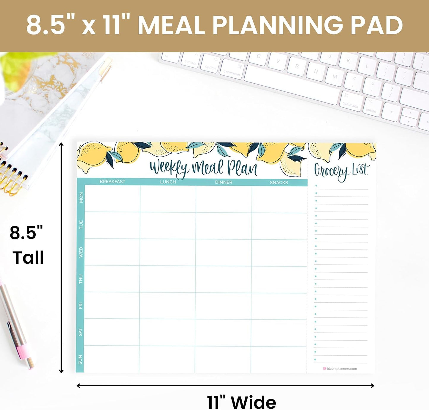 bloom daily planners Horizontal Weekly To Do List Notepad with 60 Undated Sheets - Weekly Desk Planner or Chore Pad with Priorities & Habit Tracker - 8.5” x 11” - Pastel