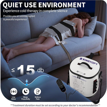 Cold Therapy Machine for Shoulder with Programmable Timer, Portable Ice Machine for Shoulder After Surgery, Lightweight Replacement Recovery System, Cryotherapy Pain Relief w/Compression Pad