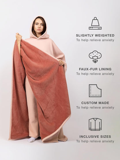 FREE THE SHEEP Eden Hoodie – Oversized Weighted Hoodie Cloak with Ultra-Soft Faux Fur Liner