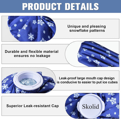 Ice Packs for Injuries Reusable, 6" 9" 11" Leakproof Ice Bags, Thickened Cold Pack Hot Therapy for Pain Relief, Swelling, Knee, Shoulder, Post-Surgery (3, Gray, 6"/9"/11")