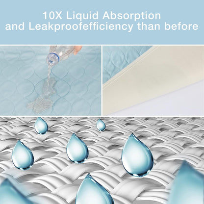 Bed Pads Washable Waterproof, 52" x 34" (2 Pack) Incontinence Bed Pads, Waterproof Mattress Protector & Washable Pee Pads, Perfect for Adults, The Elderly and Pets