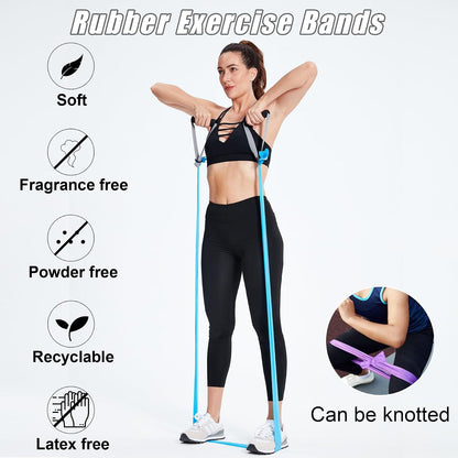 Resistance Bands for Physical Therapy, Bands for Working Out, Latex Free Elastic and Exercise Bands Set for Stretching, Suitable for Rehab, Yoga, Pilates, Gym, Home Exercise
