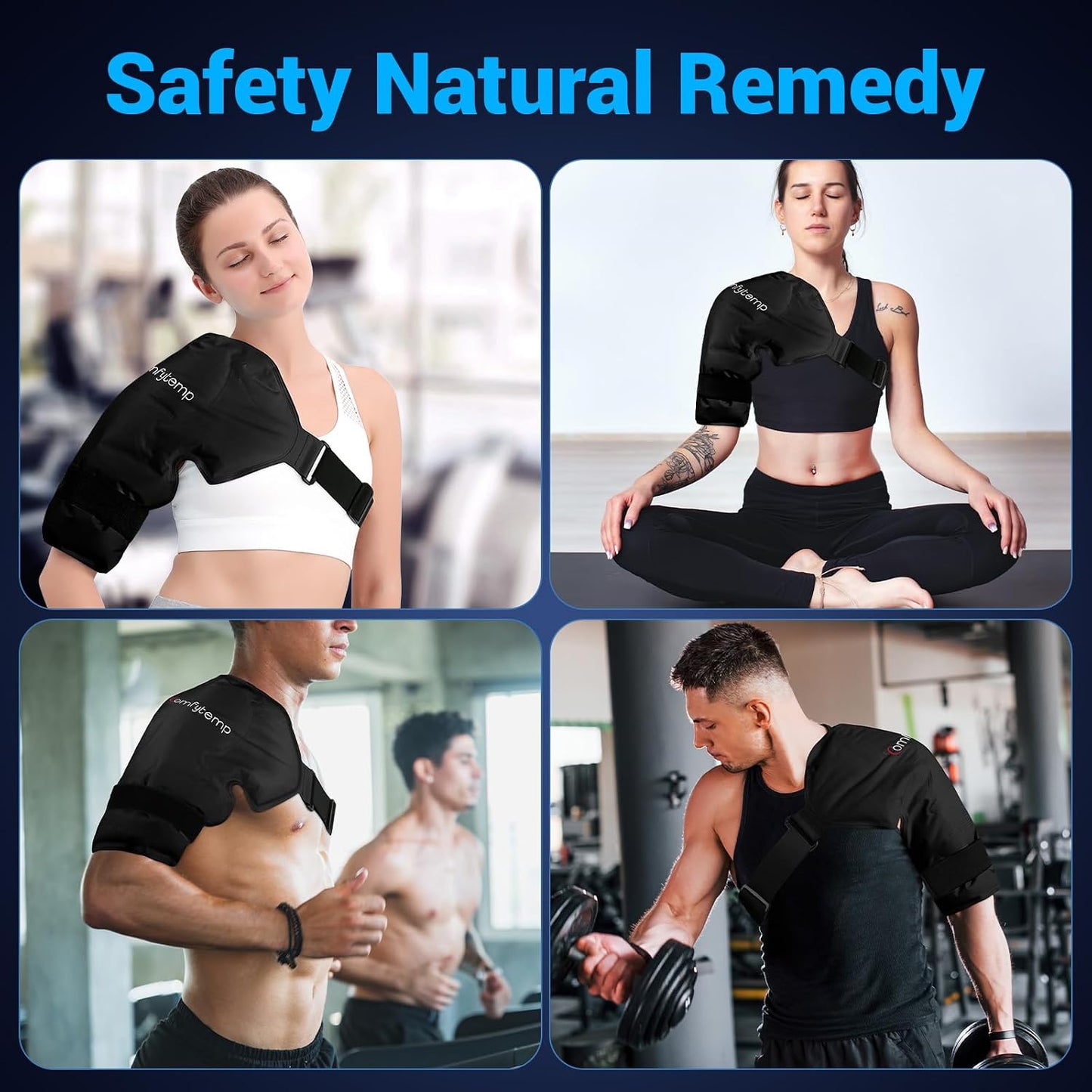 Comfytemp Shoulder Ice Pack Rotator Cuff Cold Therapy Wrap, FSA Eligible HSA, Gel Packs for Injuries Reusable Hot Cold Compress Shoulder Brace for Pain Relief, Men Women Recovery Item (Large/X-Large)