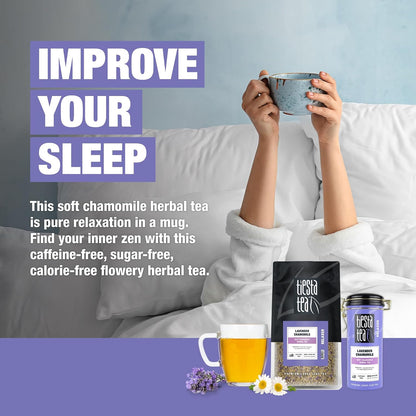 Tiesta Tea - Lavender Chamomile Herbal Tea, Loose Leaf, Calming Blend with Chamomile and Lavender, Caffeine-Free Herbal, Great for Hot or Iced Brews, Resealable Bulk Pouch, 200 Cups, 8 Ounce