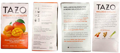 TAZO Herbal Tea Variety Pack, Nighttime, Digest, Relax & Vitality Blends, Caffeine Free, 16 Count Each (Pack of 4), 64 Total Tea Bags