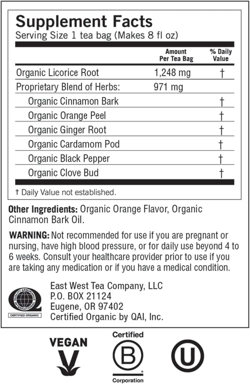 Organic Egyptian Licorice 16 tea bags by Yogi Tea