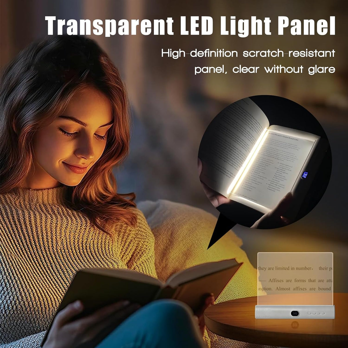 LED Book Light Upgrade, 3 Color Temperatures & Stepless Dimming, USB Rechargeable Reading Light with Timer for Night Reading, Bookish Gifts for Book Lovers (Black)