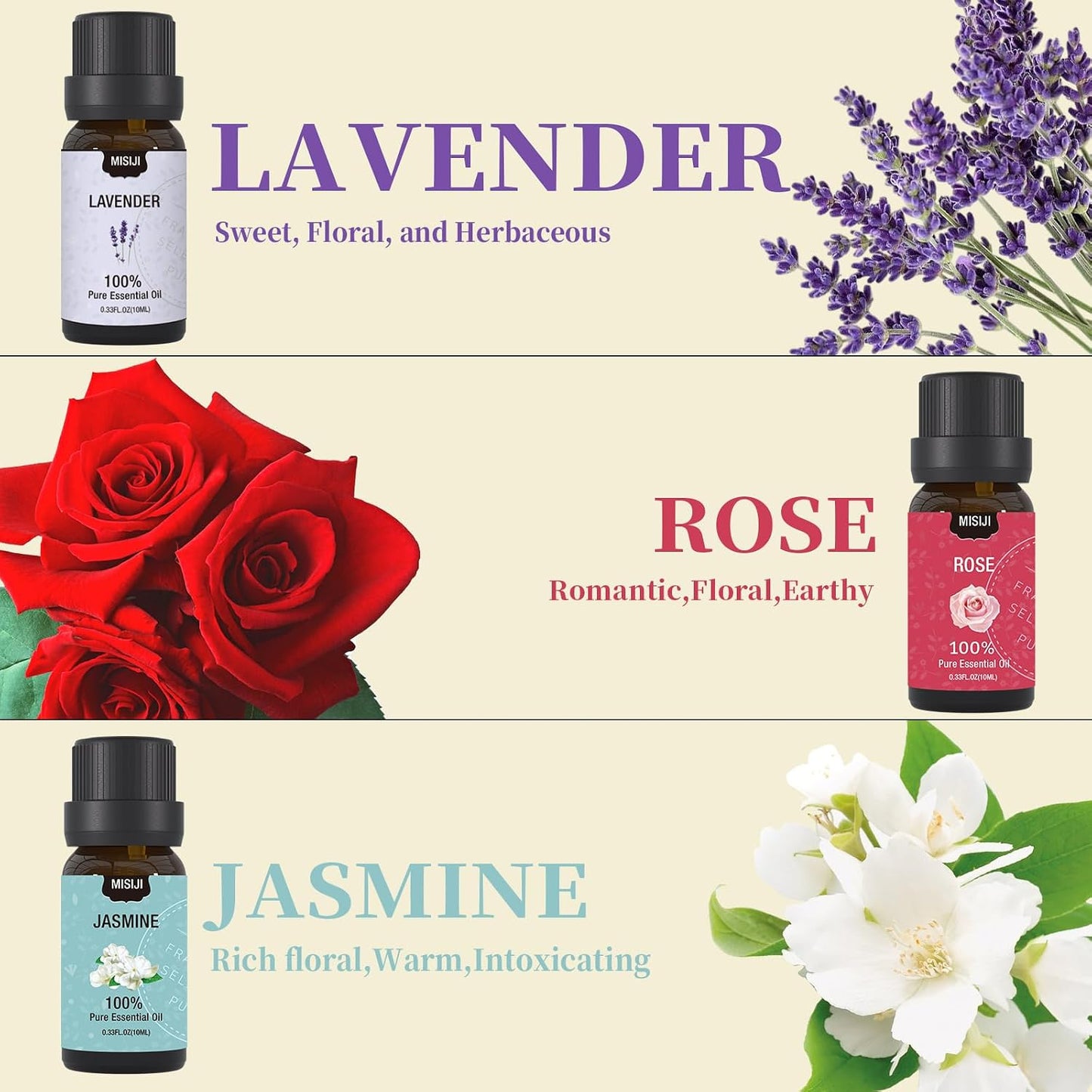Essential Oils Set Top 6 Aromatherapy-Essential Oils for Diffuser for Home,Air Freshening Diffuser Oils Scents for Aromatherapy,Laundry,Candle&Soap Making,Humidifiers 6 X 10ML