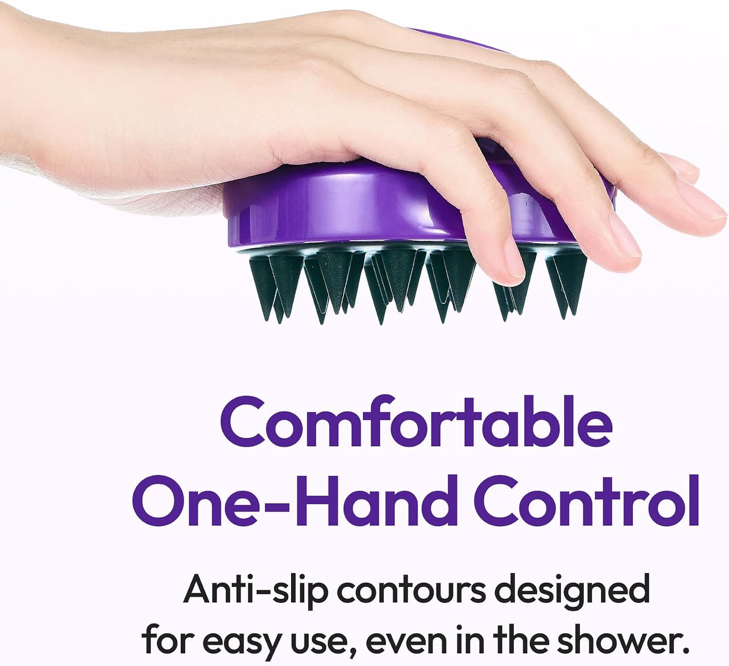 KUNDAL Korean Hair Care Shampoo Brush Hair Massager - Silicone Hair Massager & Scrubber, Deep Cleansing Dandruff Remover & Exfoliating Silicone Massager, Anti-Slip Hair and Scalp Massager