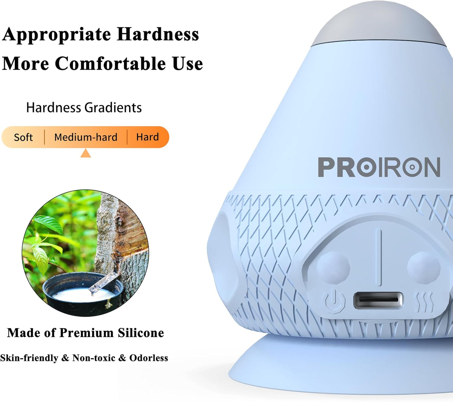 PROIRON Mountable Massage Ball with Suction Cup Pinpoint Deep Tissue Muscle Knot & Sore Relief, Vibration & Heating Trigger Point Massage Tool for Back Neck, Self-Massage Tool