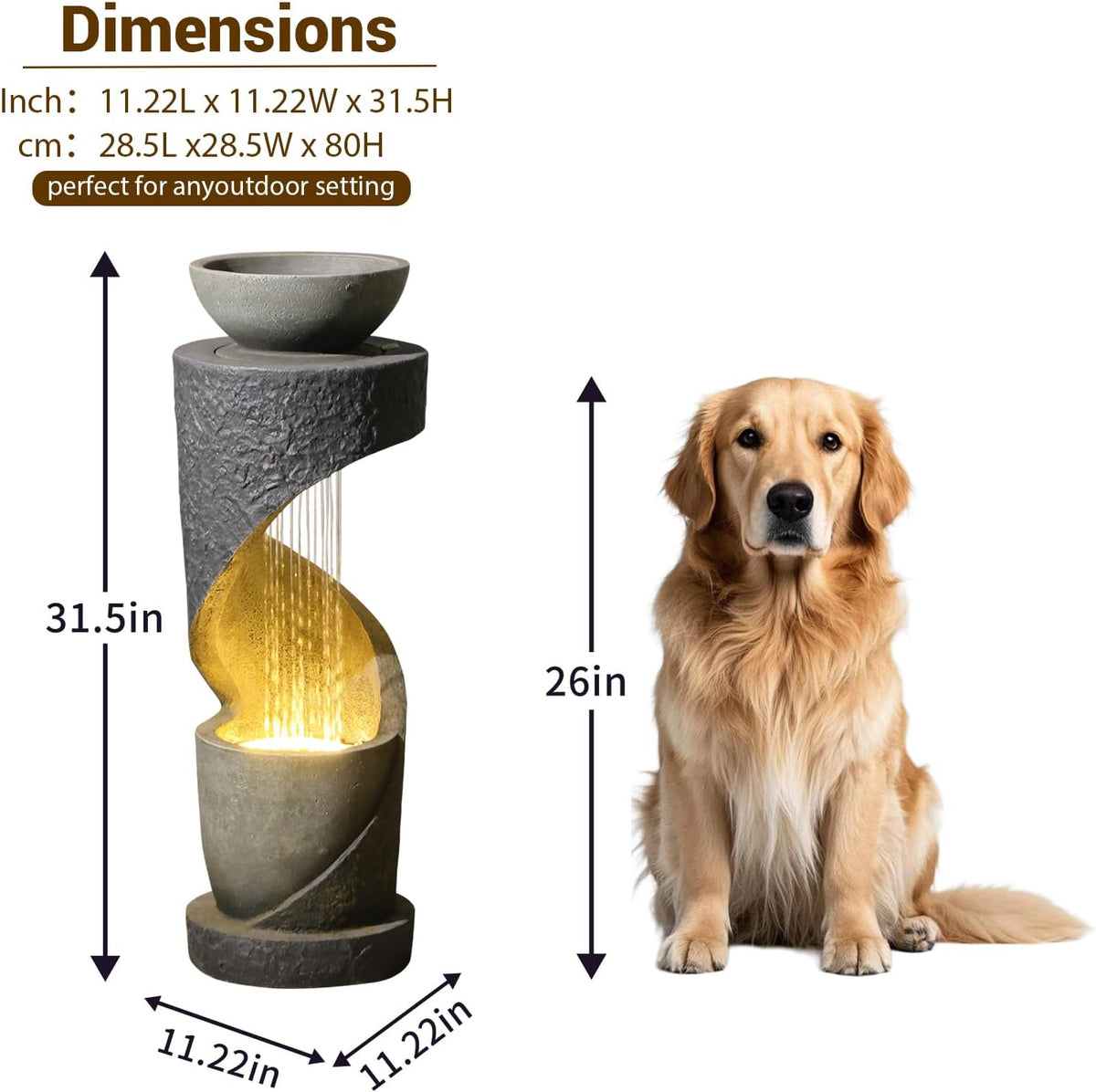 Sunlinua Modern Indoor Tabletop Water Fountain for Office Decor