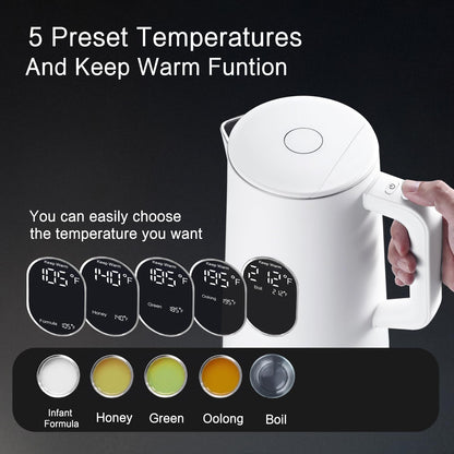 1.5L Electric Kettle Temperature Control, Green