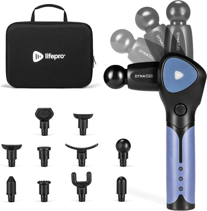 LifePro Mini Massage Gun — DynaMini Portable & Travel Deep Tissue Massage Gun with USB-C & Carrying Case — Quiet Handheld, 4 Attachments & Rechargeable