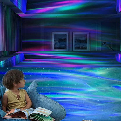2 in 1 Northern Lights and Ocean Wave Projector with 14 Effects of Galaxy Light for Game Rooms, Parties, Light Projector for Bedroom, Compatible with Lava Lamps and Night Light Decorative Effects