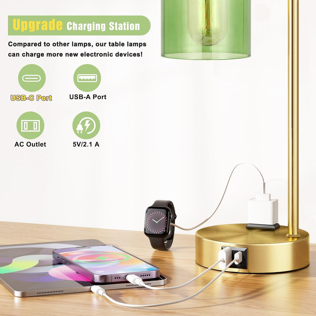 Industrial Touch Lamps for Nightstand Set of 2, 3-Way Dimmable Bedside Lamp