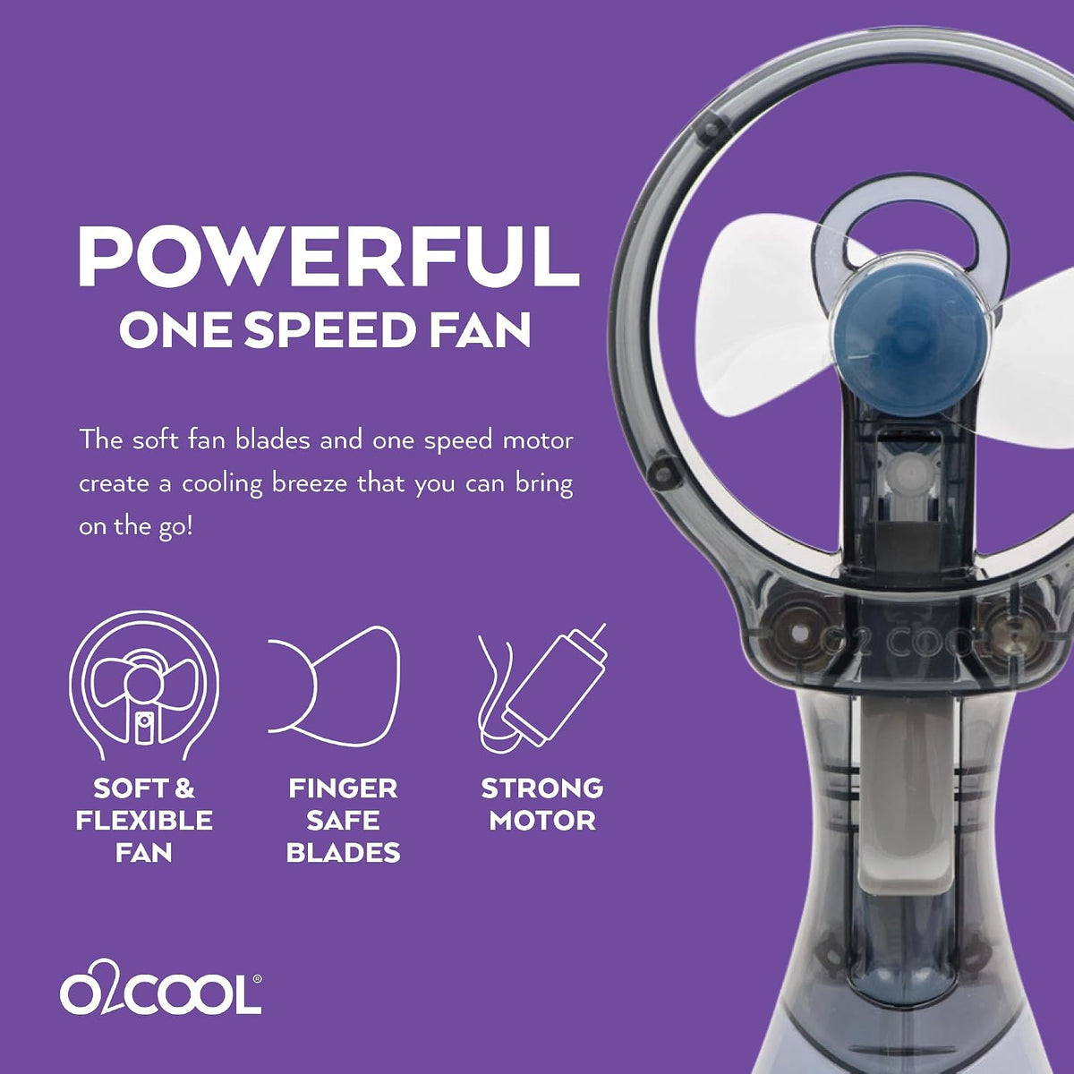 O2COOL Deluxe Handheld Misting Fan Battery Powered Green