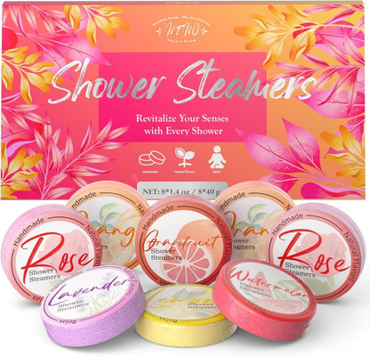 Shower Steamers Aromatherapy 8 Pack - Gifts for Women, Shower Bombs with Essential Oils, Self Care and Stress Relief Stocking Stuffers, Relaxation Birthday Gifts for Women and Men