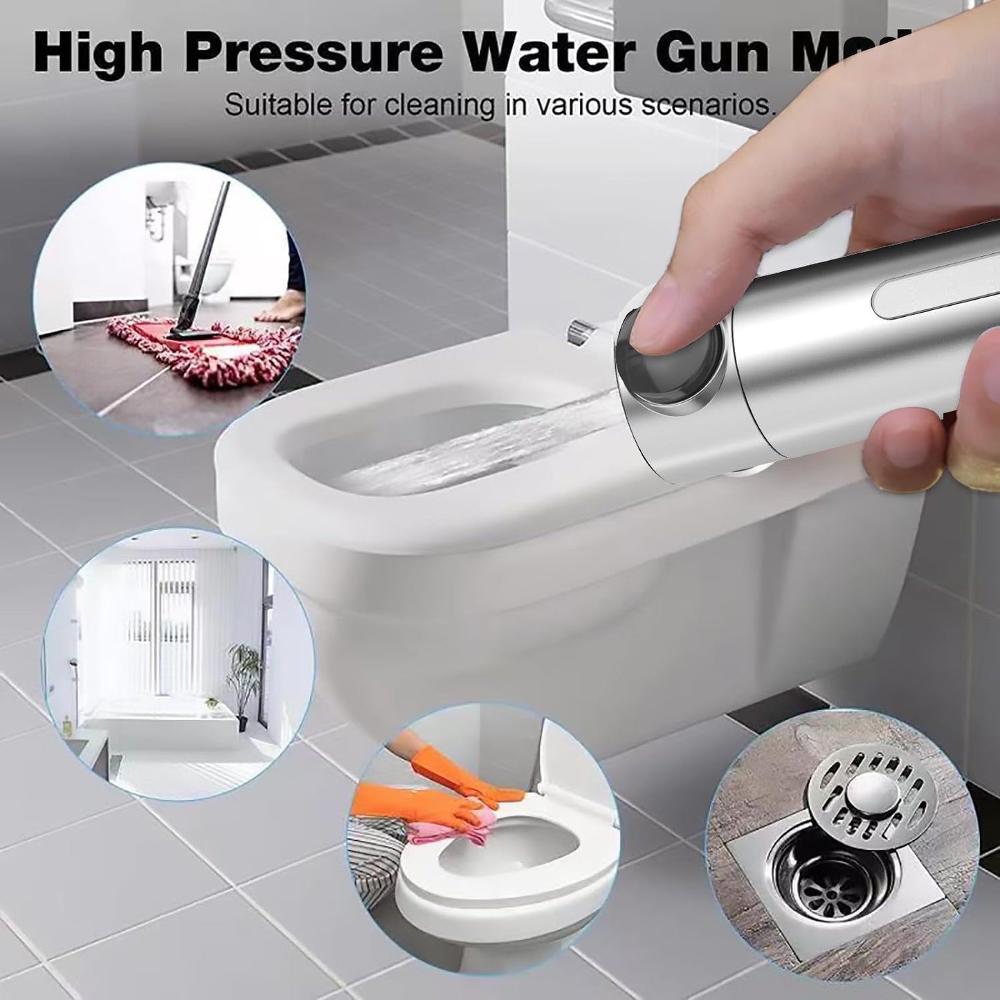 Shower Head with Handheld, Shower Heads High Pressure, High Flow Even with Low Water Pressure-Hand Held Showerhead Set,3 Modes Filtered Showerhead with 59″Replacement Hose/Bracket/Cotton Filters