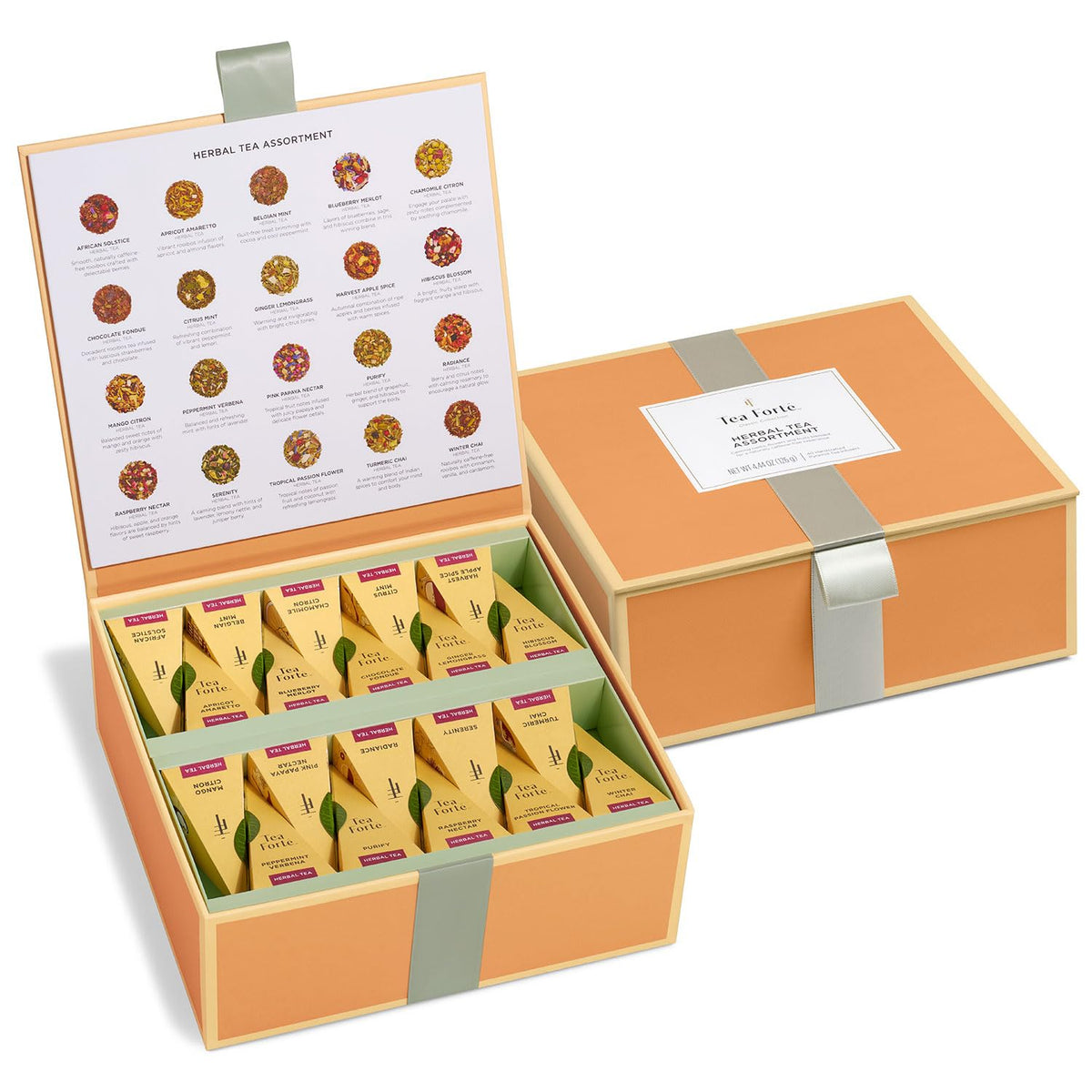 Tea Forte Tea Sampler, 40 Pyramid Infuser Bags, Premium Tea Gift Set