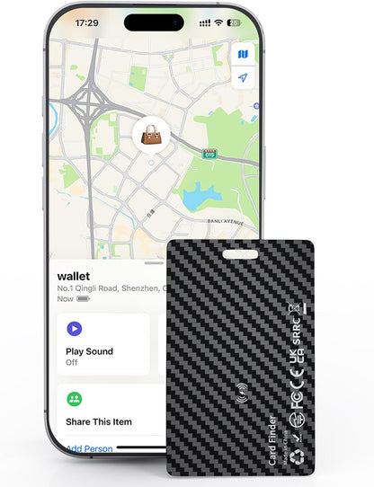 Wallet Tracker Card Compatible with Apple Find My (iOS Only)