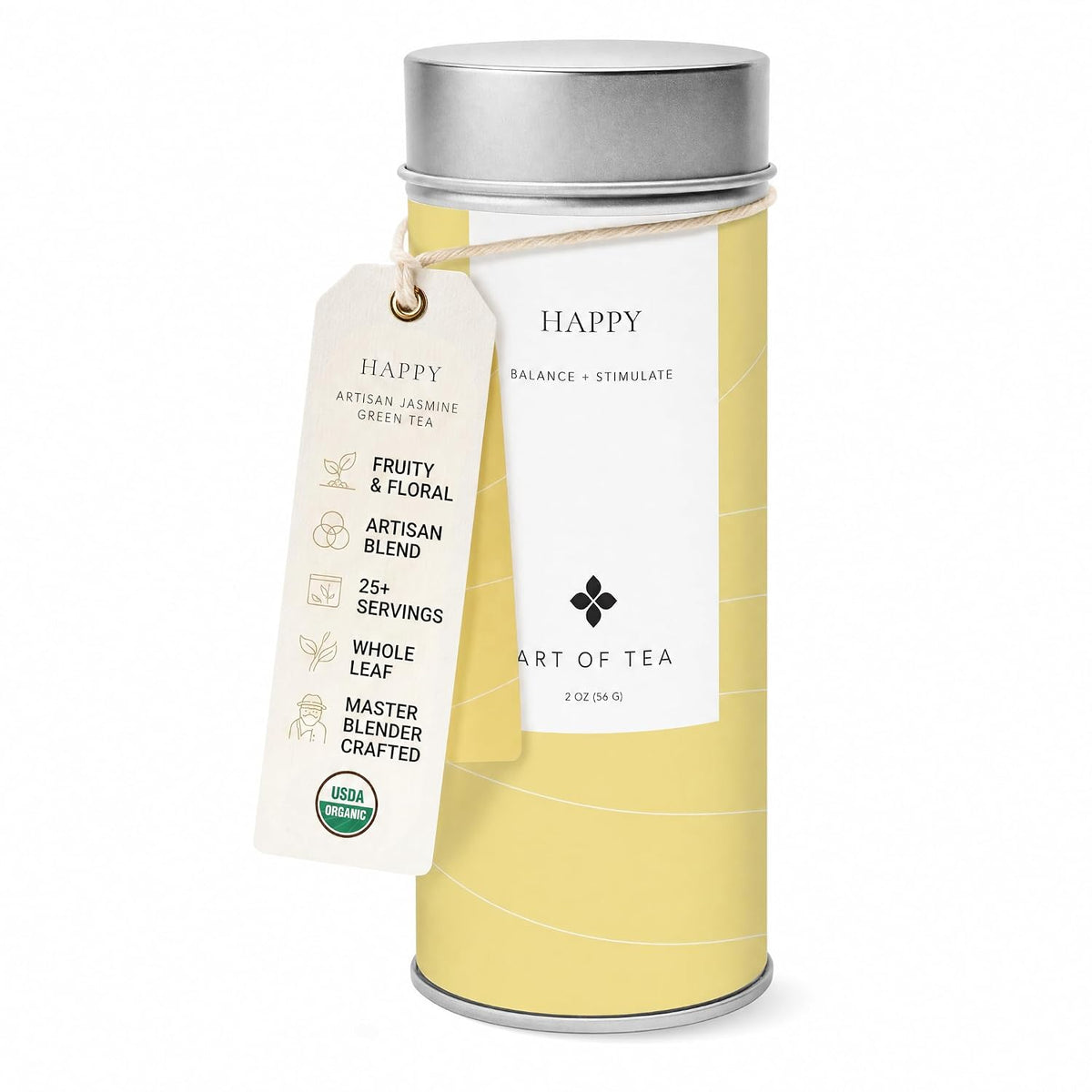 Art of Tea Organic French Lemon Ginger 1.5oz Loose Leaf Tea Tin, Caffeine Free Herbal Tea, Organic Rooibos & Lemongrass Ginger Tea, Premium Loose Leaf Herbal Tea for Relaxation & Digestion