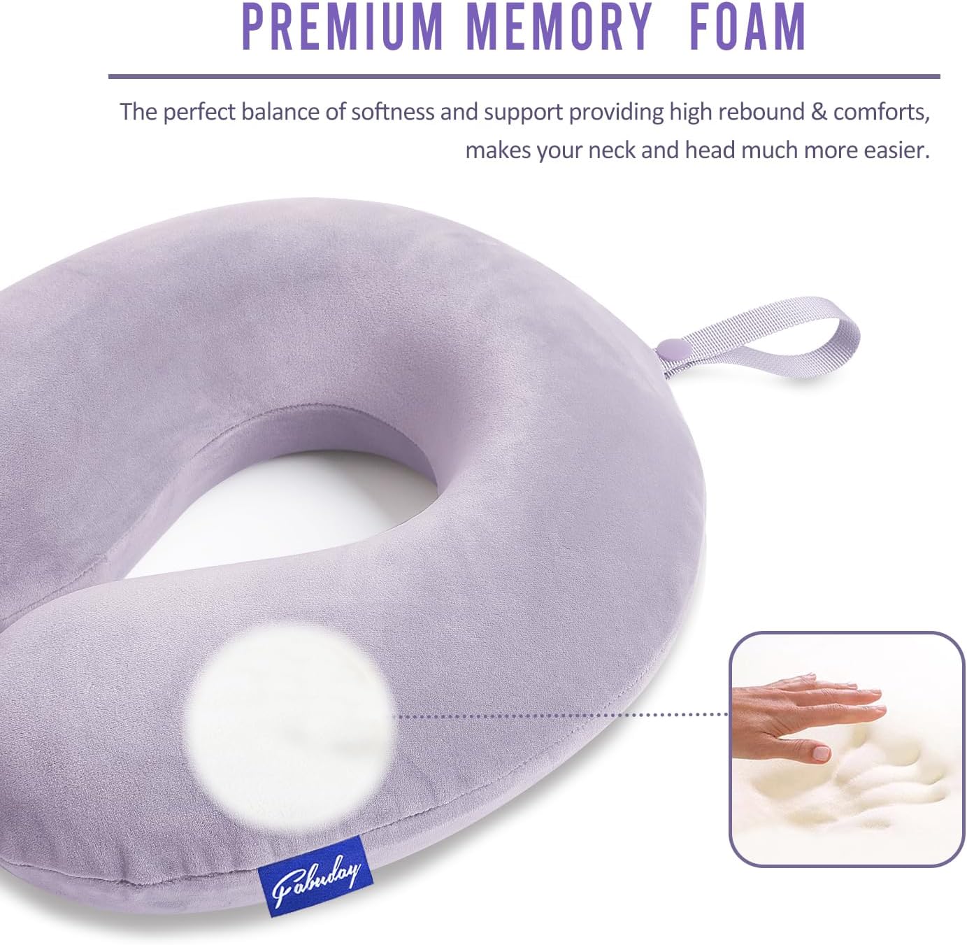 Travel Pillow Memory Foam for Airplanes - Neck Pillow for Traveling, Car, Home, Flight Pillow for Sleeping with Attachable Snap Strap Soft Washable Cover, Provide Head Neck Support Rest, Dark Gray