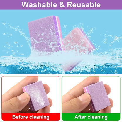 CGBE Nail Buffer (50 Pack), Buffer Block Nail File 100/180 Grit, Mini Nail Buffers Block Sponge Double Sided Nail File for Acrylic Nails Manicure Tools (Pink-Purple)