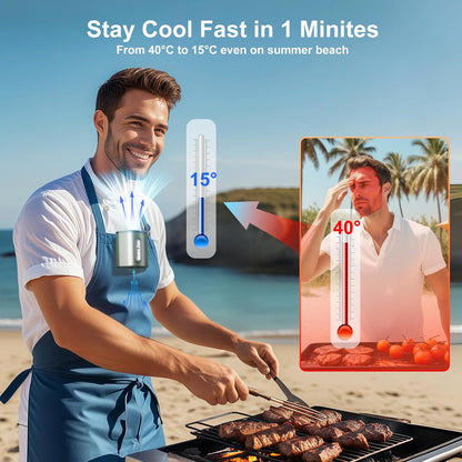 Portable Waist Fan 10000mAh, Up to 45H Runtime,18000RPM Strong Air, Rechargeable Wearable Fan, 4-Speed Hands-Free Belt Fan, Clip-On Shirt Fan for Outdoor Work, Jobsite, Travel, Camping, Gift