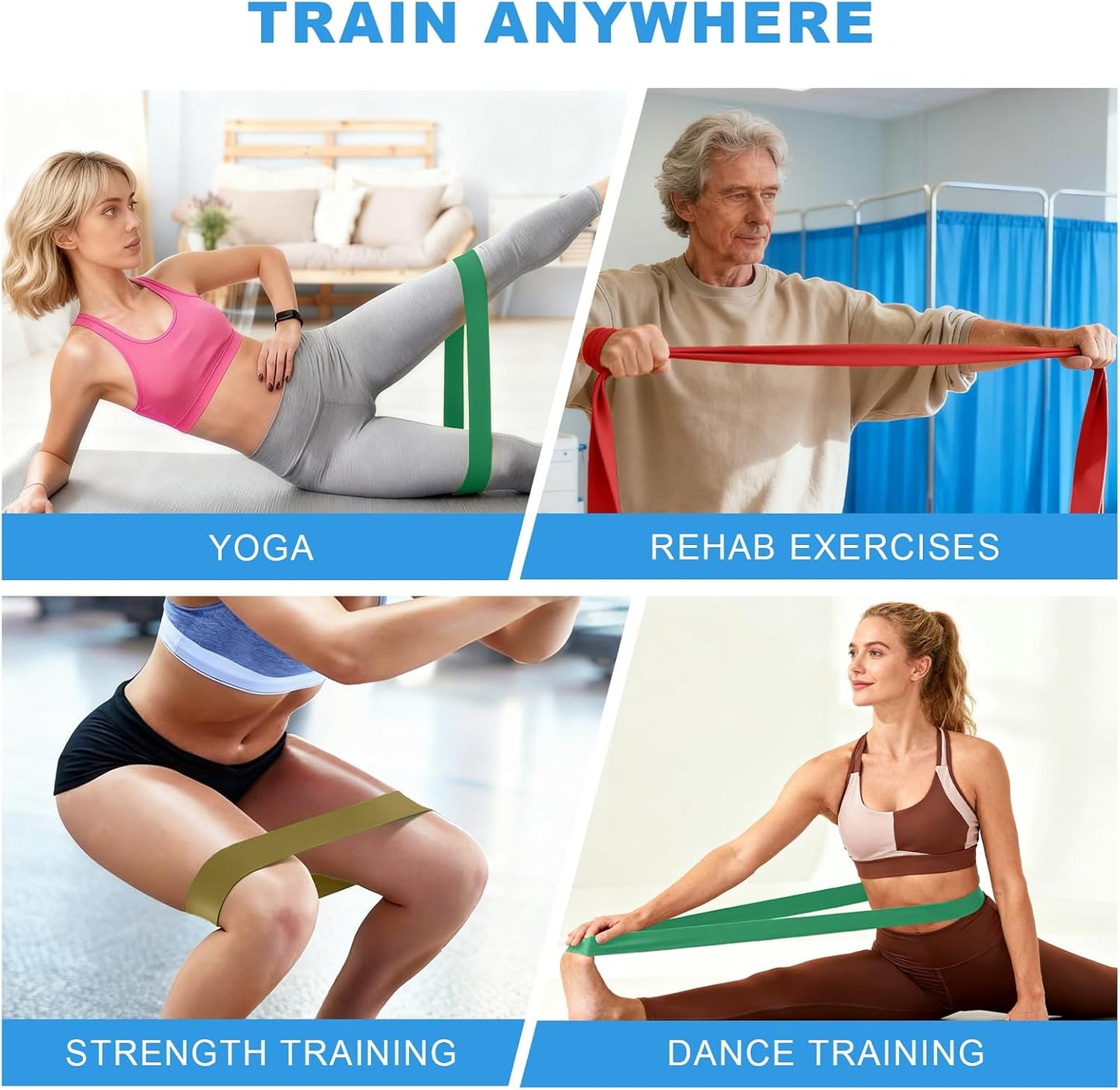 MORECOO Resistance Bands for Physical Therapy & Workout - 25 Yard Natural Latex Exercise Band Roll, Cut-to-Length Elastic Stretch Bands for Rehab, Pilates, Strength Training & Home Gym