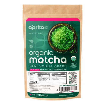 AprikaLife Matcha Latte Powder, Premium Barista Crafted Mix with Natural Vanilla Flavor - Authentically Japanese - 1st Harvest Ceremonial Grade, Sweet Matcha Powder Used by Coffee Shops 6.8 oz / 180g