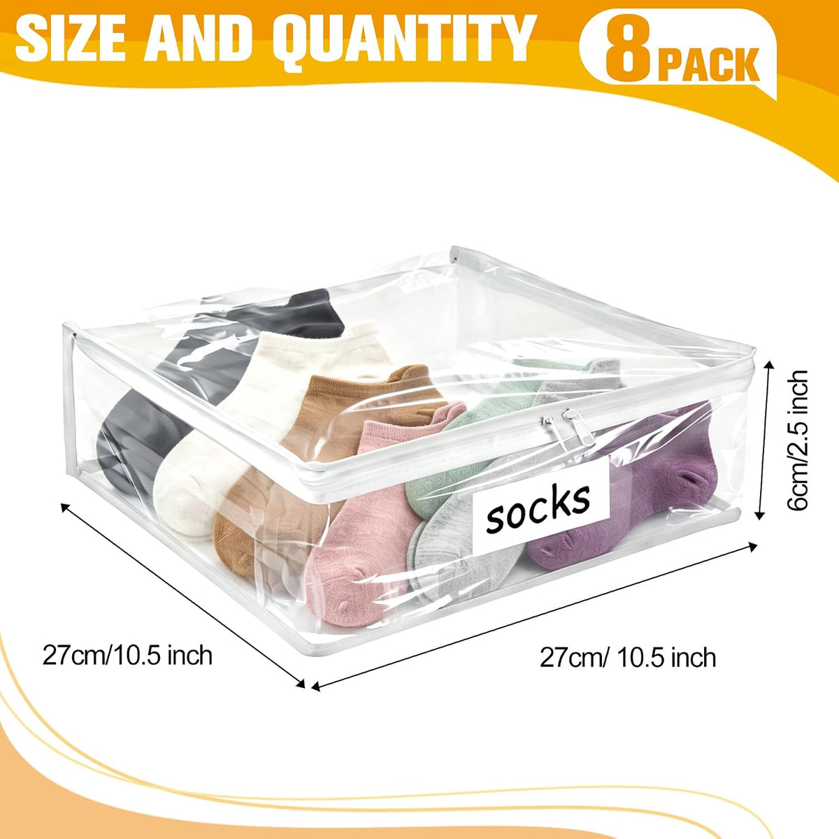 Plastic Storage Bags with Easy-Glide Zipper, Durable Clear Vinyl Zippered Storage Bags for Clothes Sweaters Comforters Blankets Sheets Bedding (15.7 x 13.8 x 3.9 Inch, Transparent White)