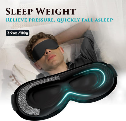 Weighted Eye Mask Cover for Sleeping - Eye Masks for Sleep with Adjustable Strap, Lash Extension Eye Covers for Women Men, 3D Contoured, Plane Travel Essentials, Blindfold for Meditation