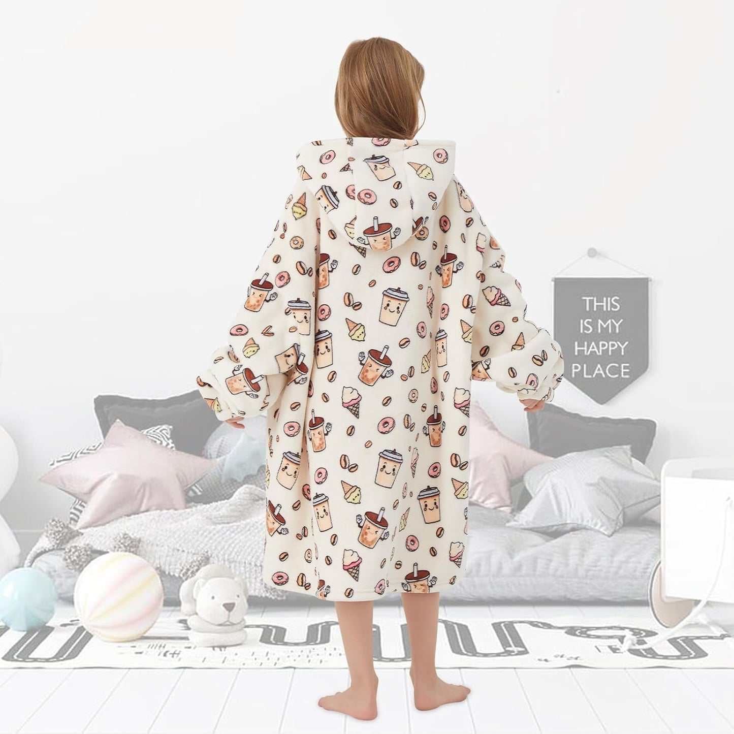 Fiosnow Glow in the Dark Unicorn Blanket Hoodies for Kids 6-13YR Oversize Wearable Blanket Hoodies for Boys Girls Teens