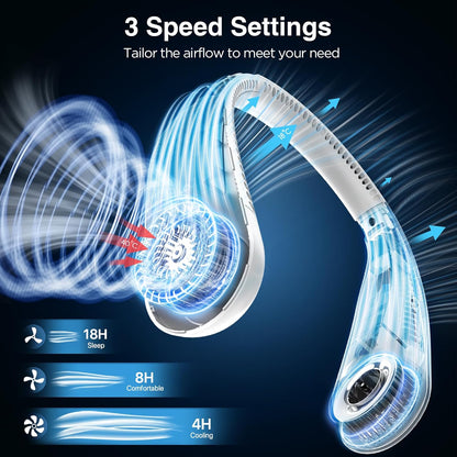 Hotsales Neck Fan, Bladeless Fan That Blows Cold Air, Portable Rechargeable