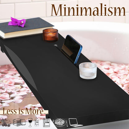 1.2IN Thickened Board Acacia Wood Bathtub Tray Caddy for Freestanding Tub